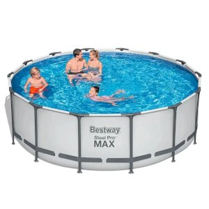 Bestway Round Pool Set with Filter Pump and ladder - კარკასული აუზი კარტრიჯული ფილტრით, კიბით და ტენტით