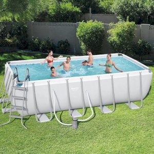 Bestway 56670 Power Steel Pool Set With Filter Pump and ladder კარკასული აუზი კარტრიჯული ფილტრით და კიბით