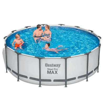 Bestway Round Pool Set with Filter Pump and ladder - კარკასული აუზი კარტრიჯული ფილტრით, კიბით და ტენტით